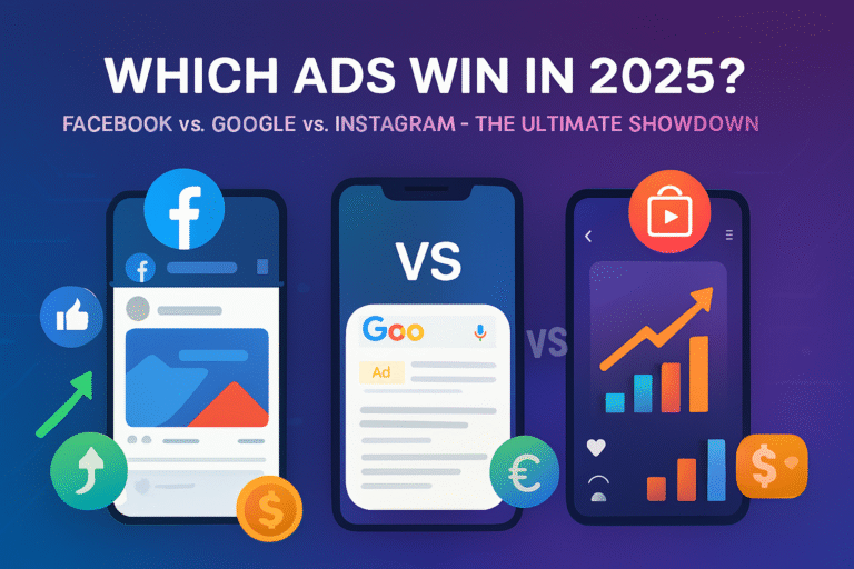 Comparison of Facebook Ads, Google Ads, and Instagram Ads for small businesses in 2025